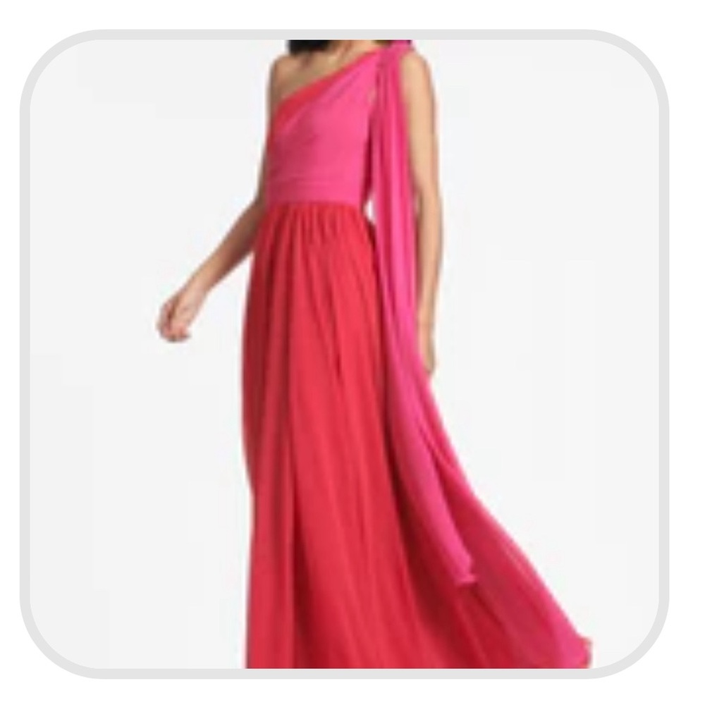 Sachin & Babi Grace Gown - Fuchsia/Poppy Red